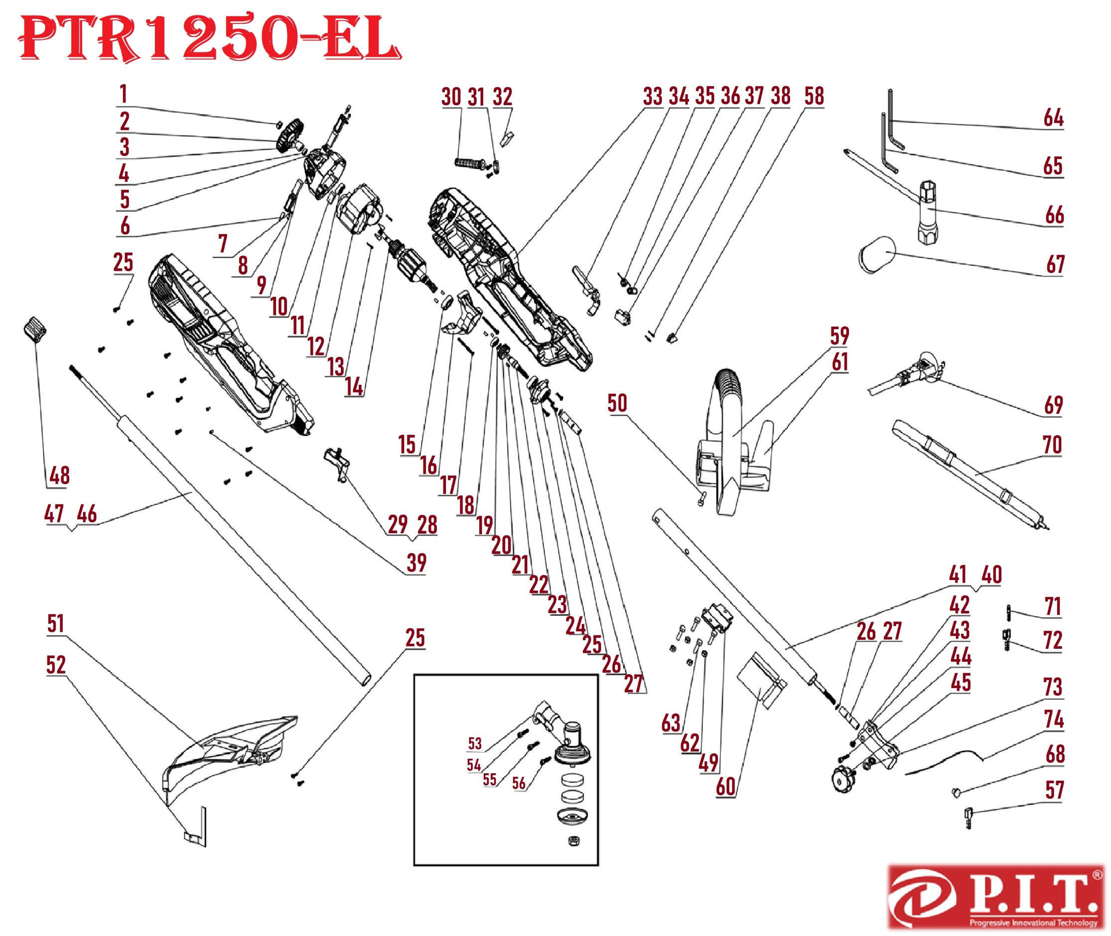 Электротриммер  PTR1250-EL