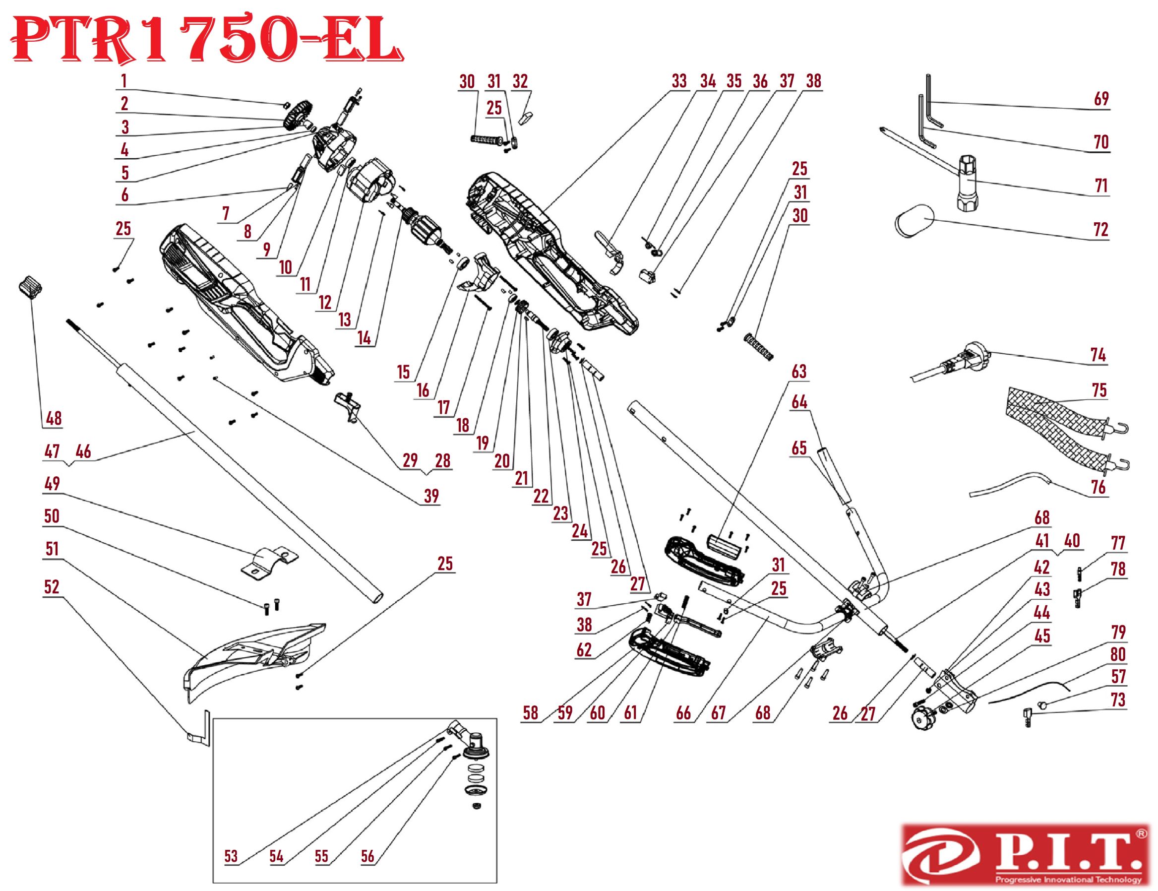 Электротриммер  PTR1750-EL