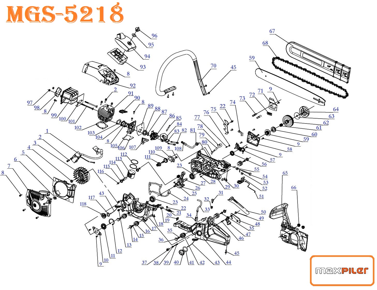 Бензопила MGS-5218 MaxPiler
