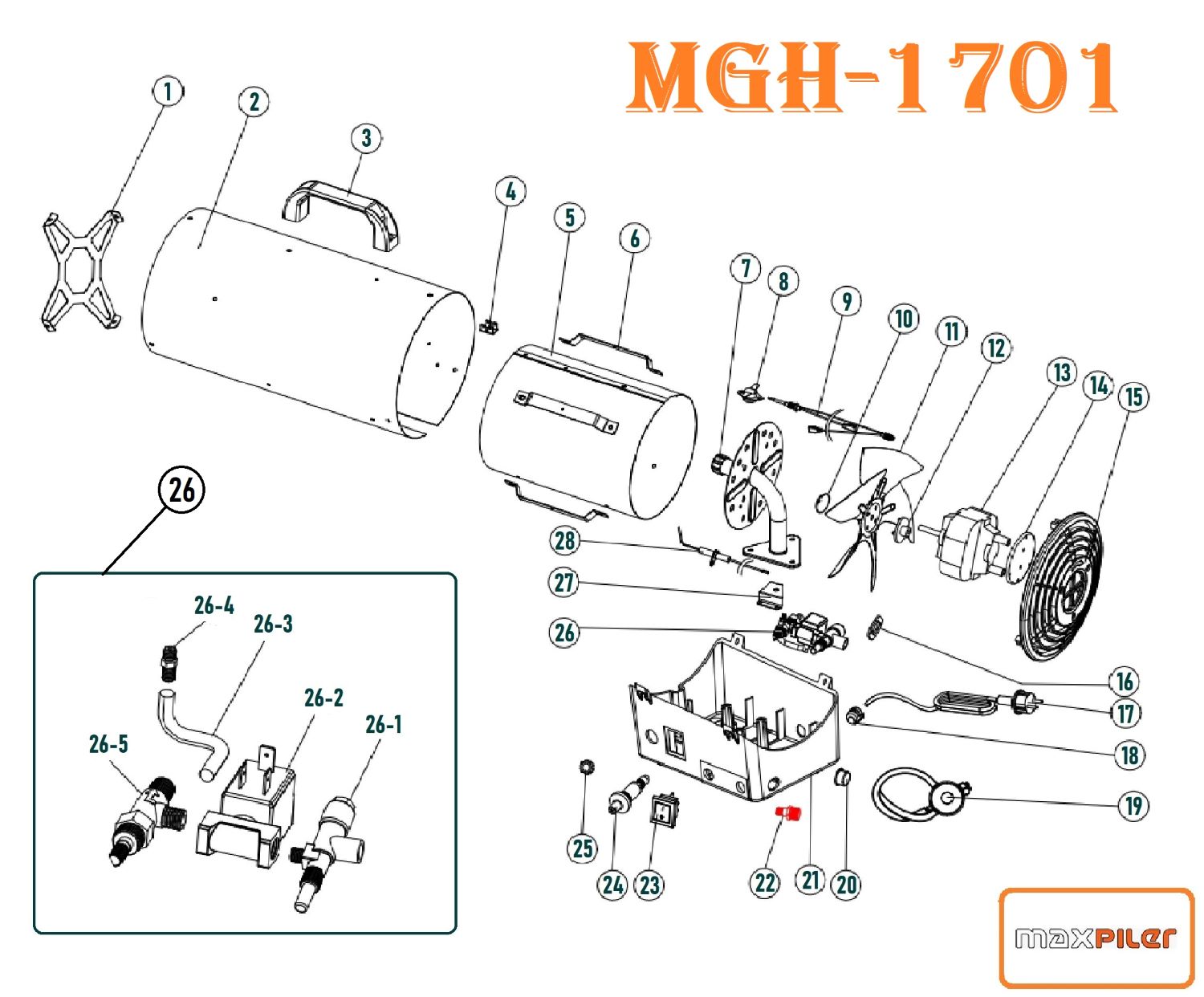 Газовый нагреватель MGH-1701