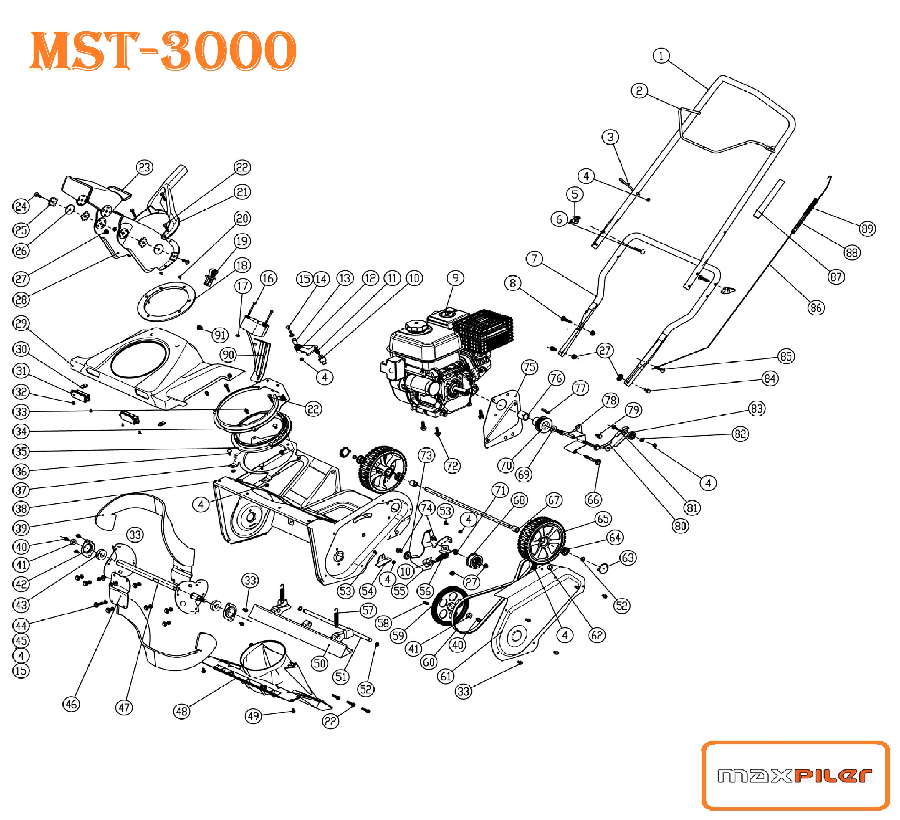 Снегоуборщик MST-3000 MAXPILER