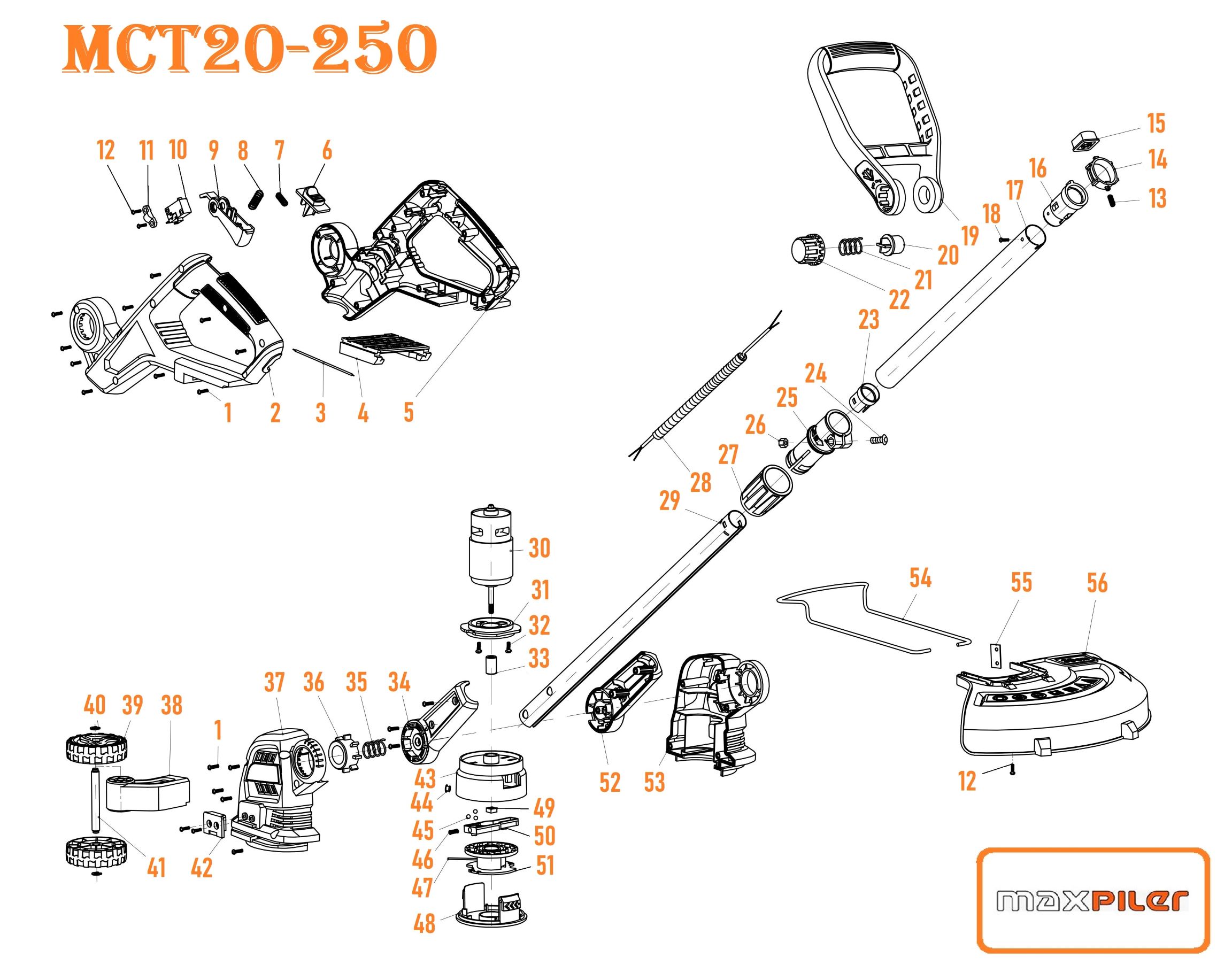 Триммер аккумуляторный MCT20-250 MAXPILER