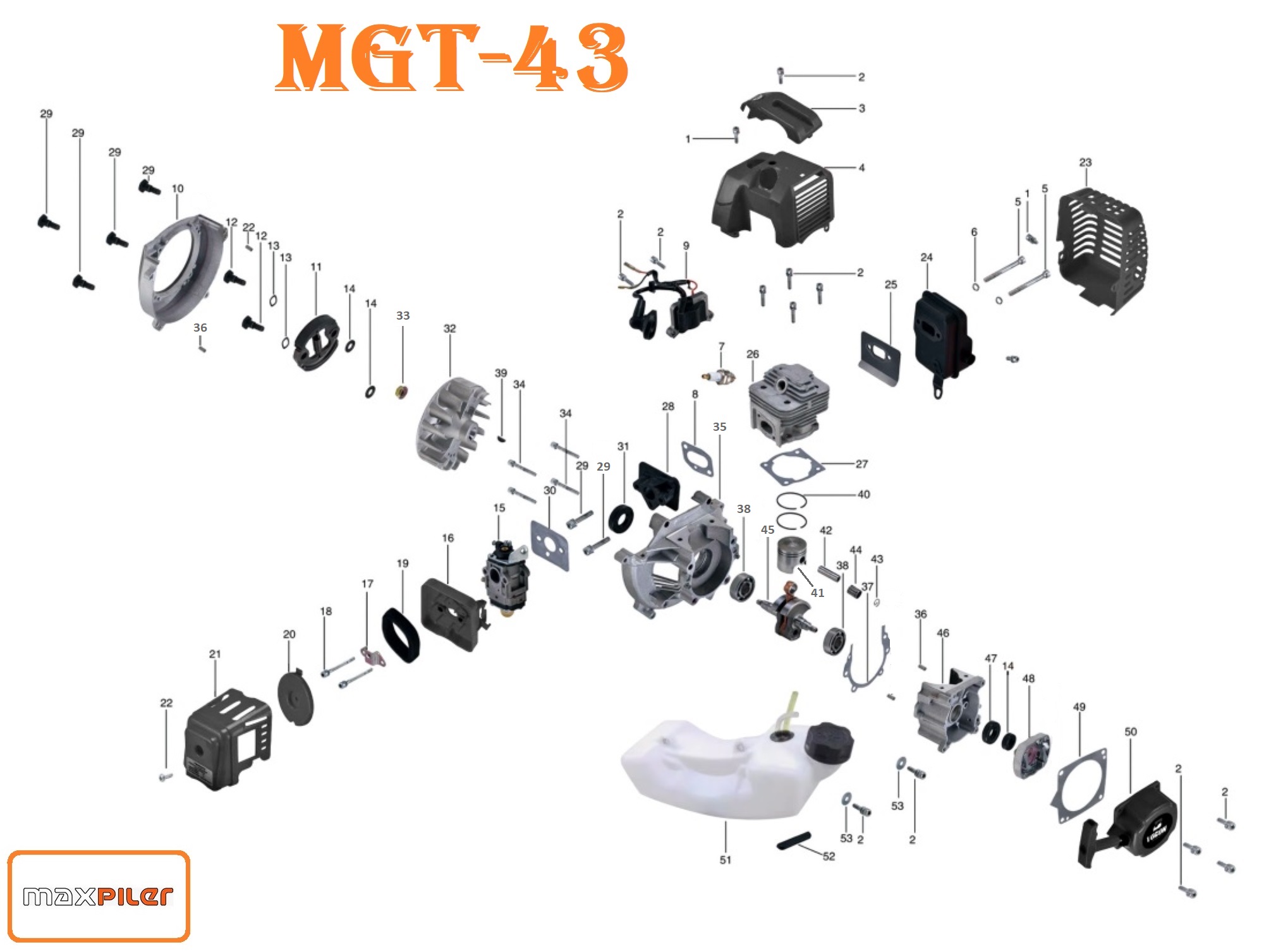 Бензотриммер MGT-43 MAXPILER