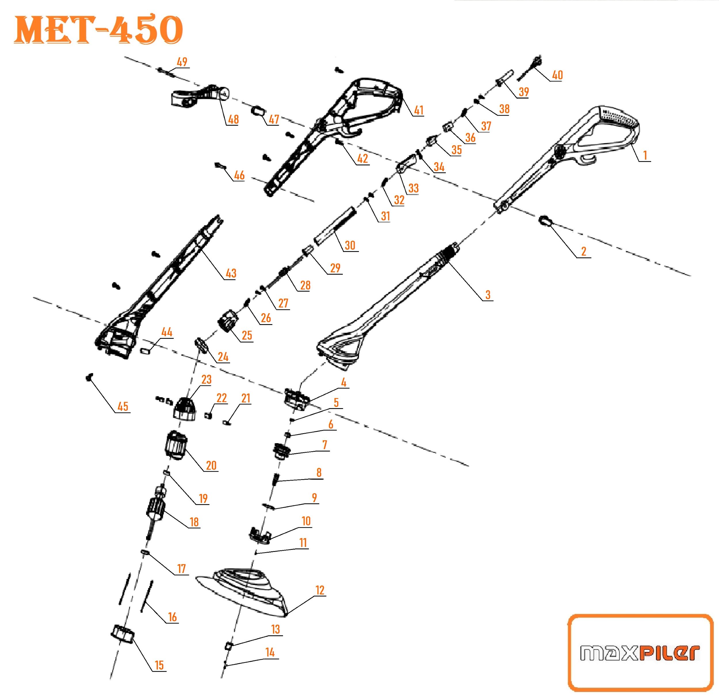 Электротриммер MET-450 MAXPILER