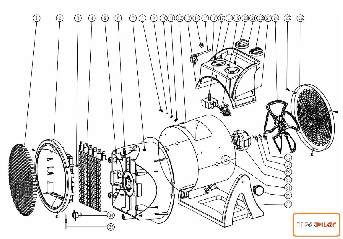 Электрический нагреватель MEH-3001 MAXPILER