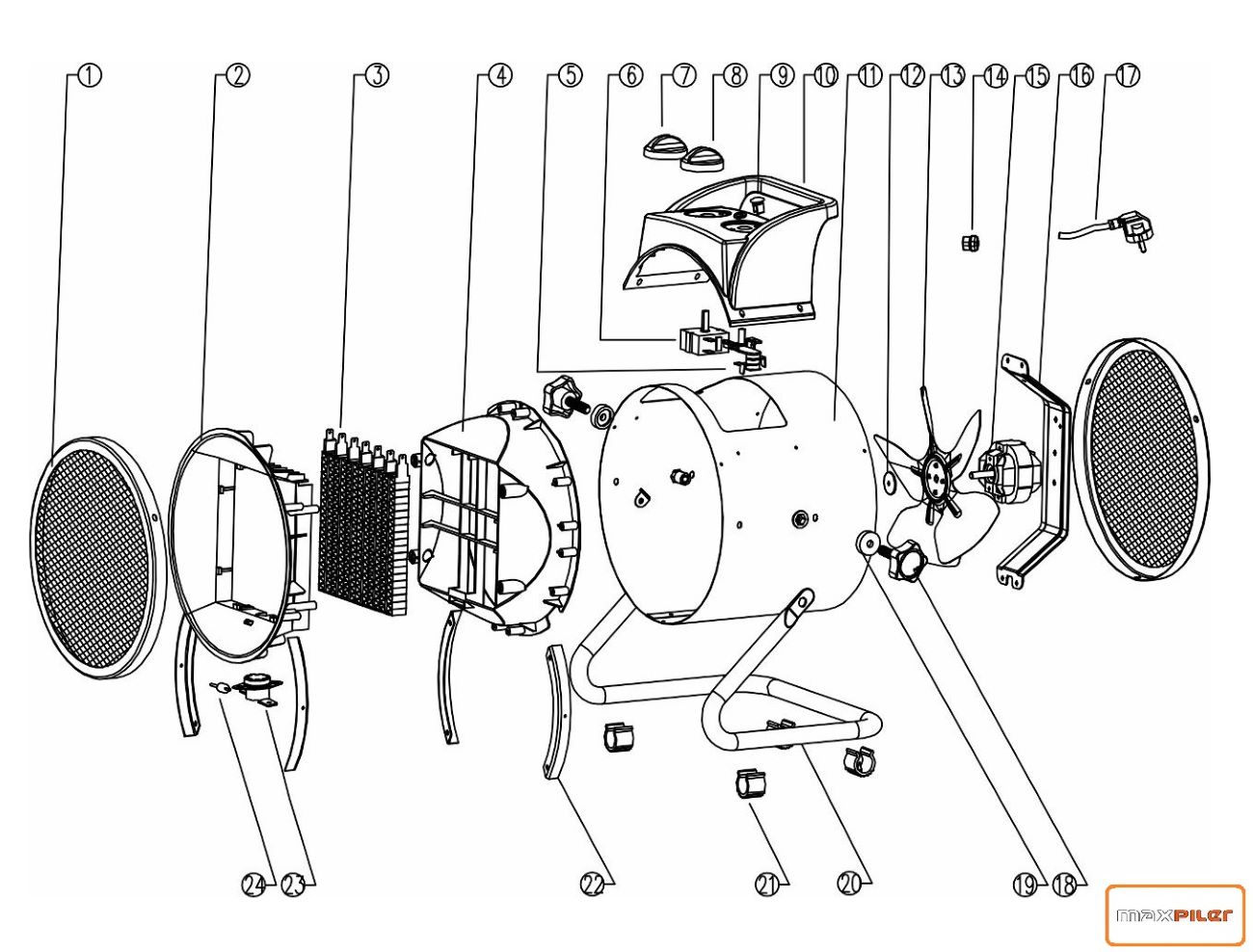 Электрический нагреватель MEH-3002 MAXPILER