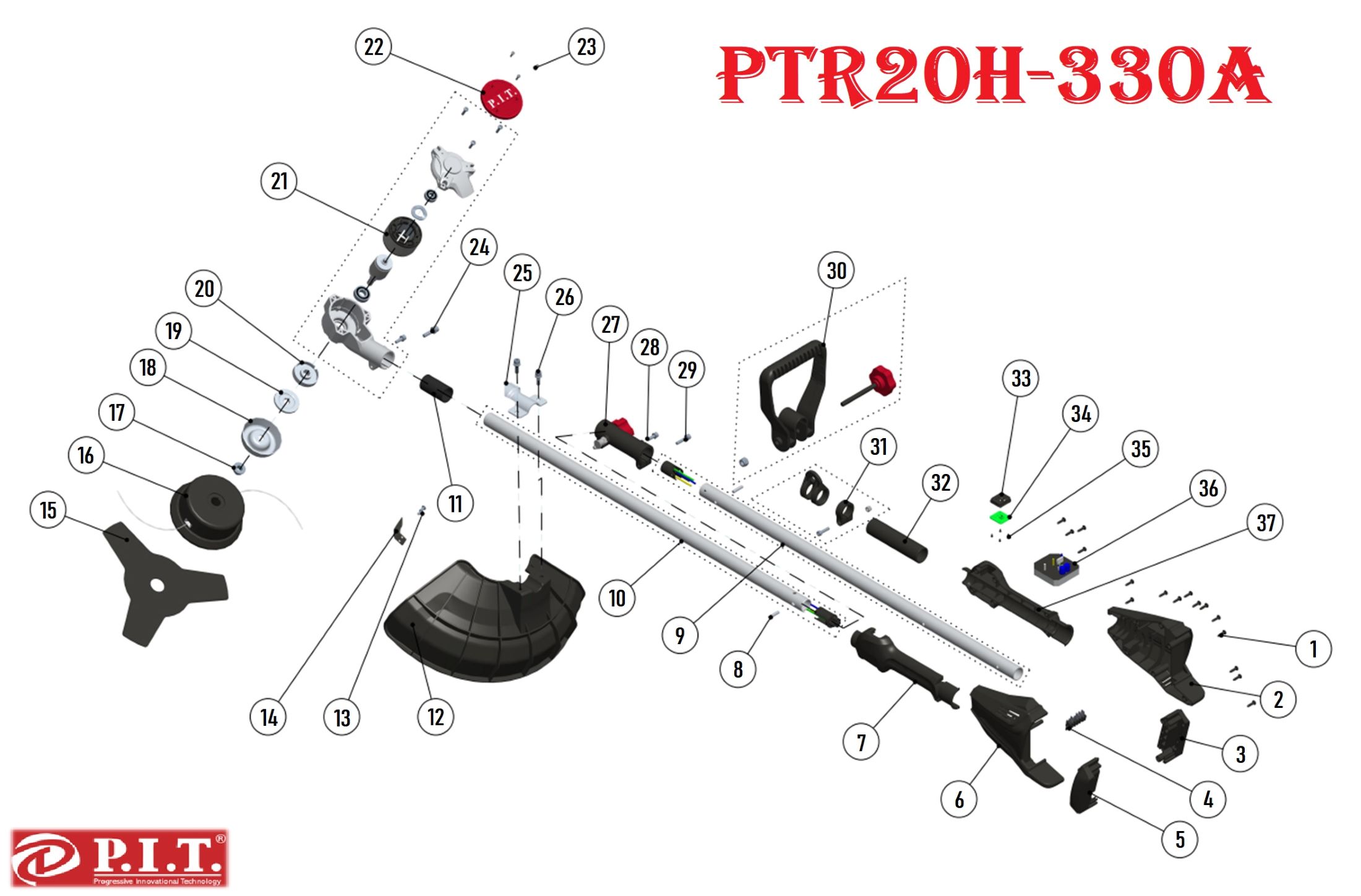 Триммер аккумуляторный PTR20H-330A