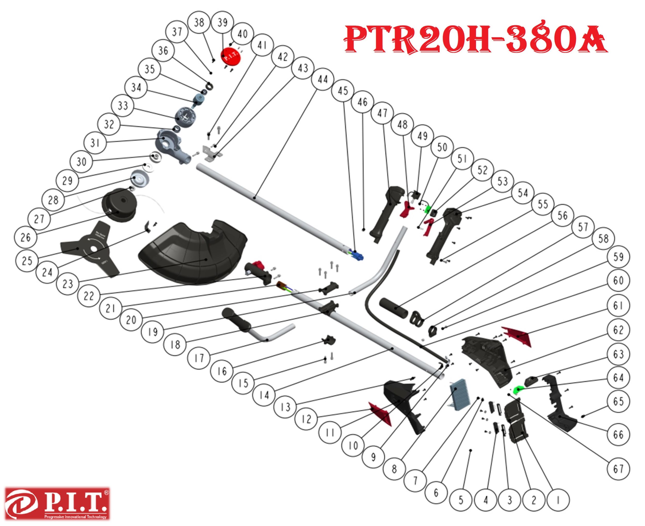 Триммер аккумуляторный PTR20H-380A