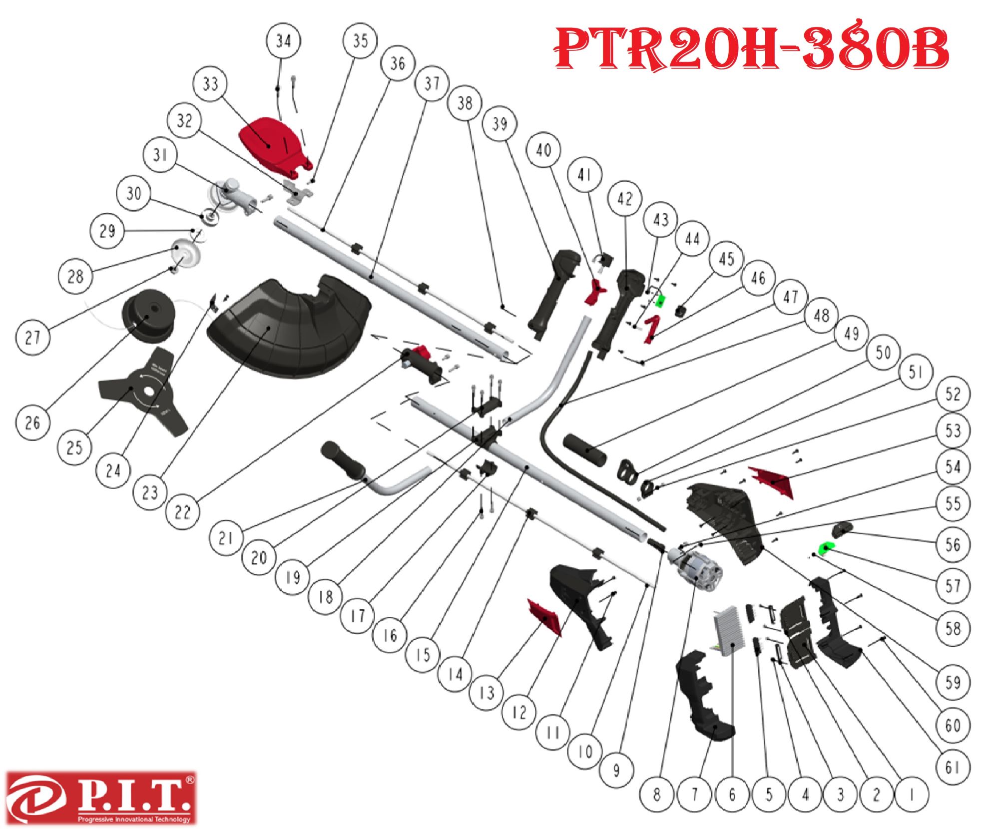 Триммер аккумуляторный PTR20H-380B