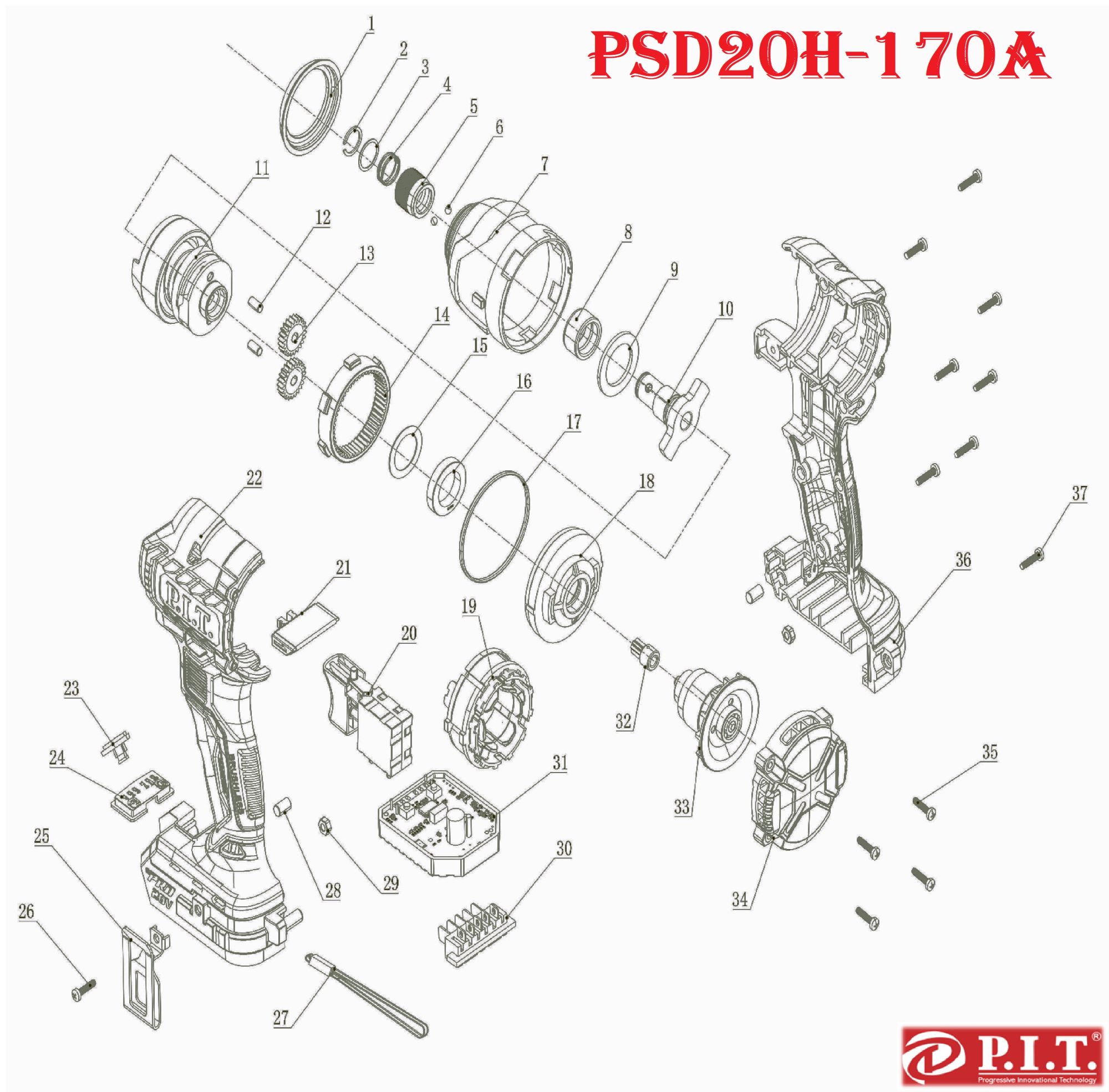 Винтоверт ударный PSD20H-170A