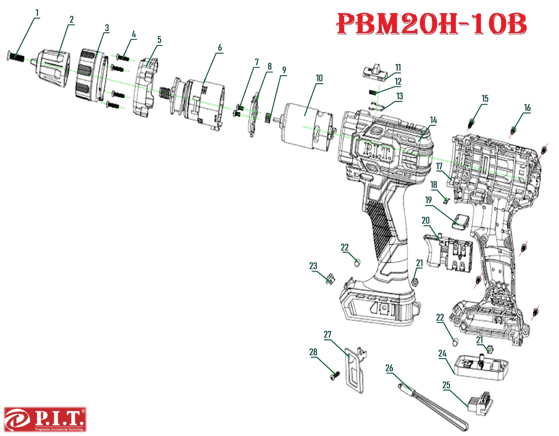 Аккумуляторная дрель PBM20H-10B