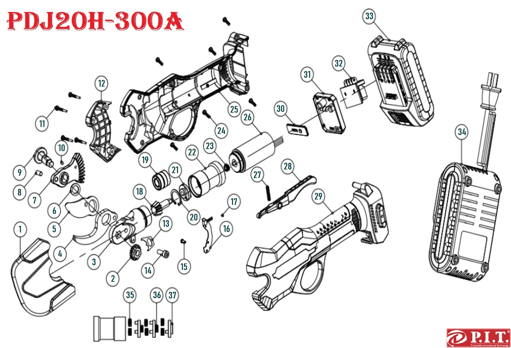 Ножницы аккумуляторные PDJ20H-300A