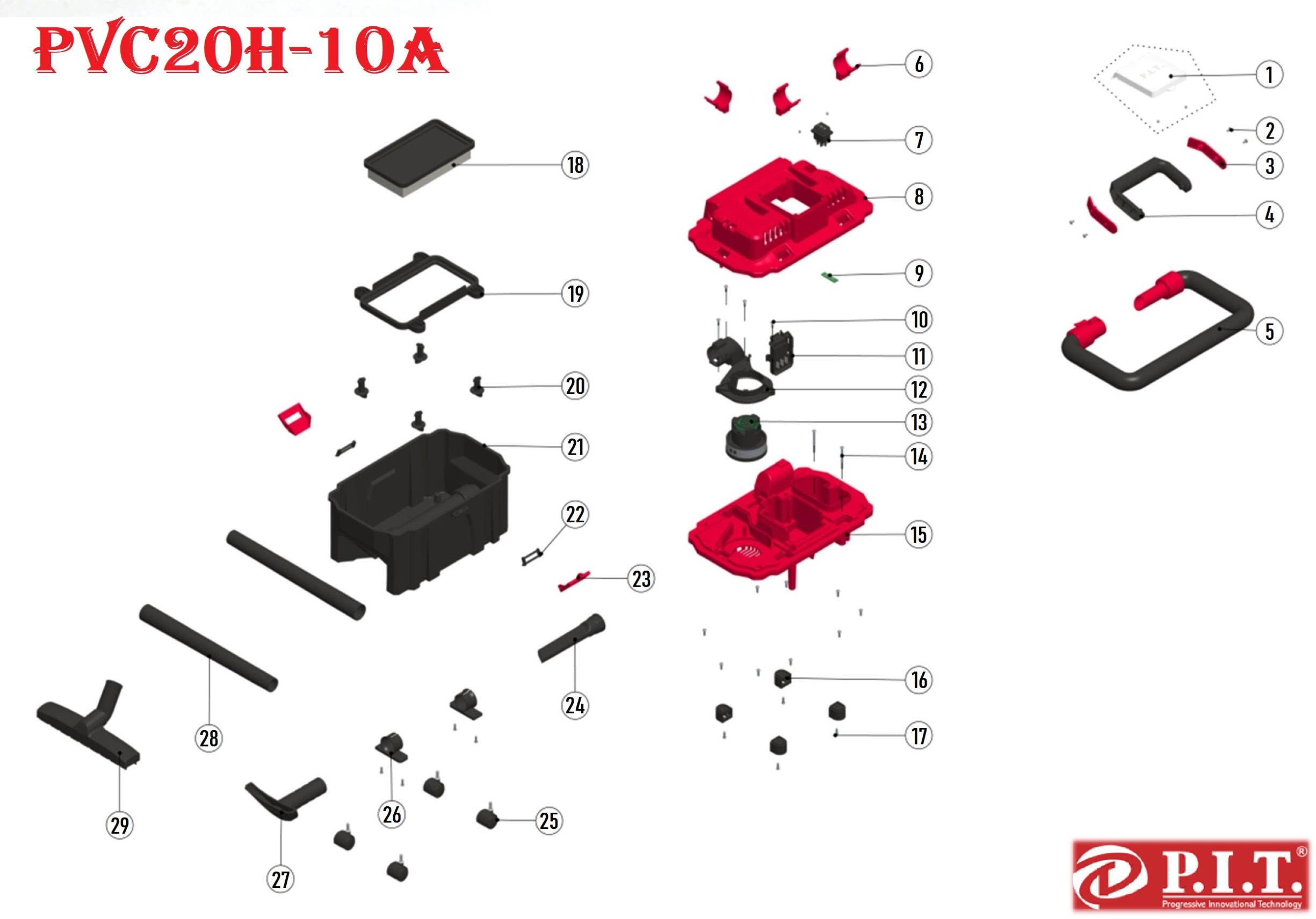 Пылесос аккумуляторный PVC20H-10A