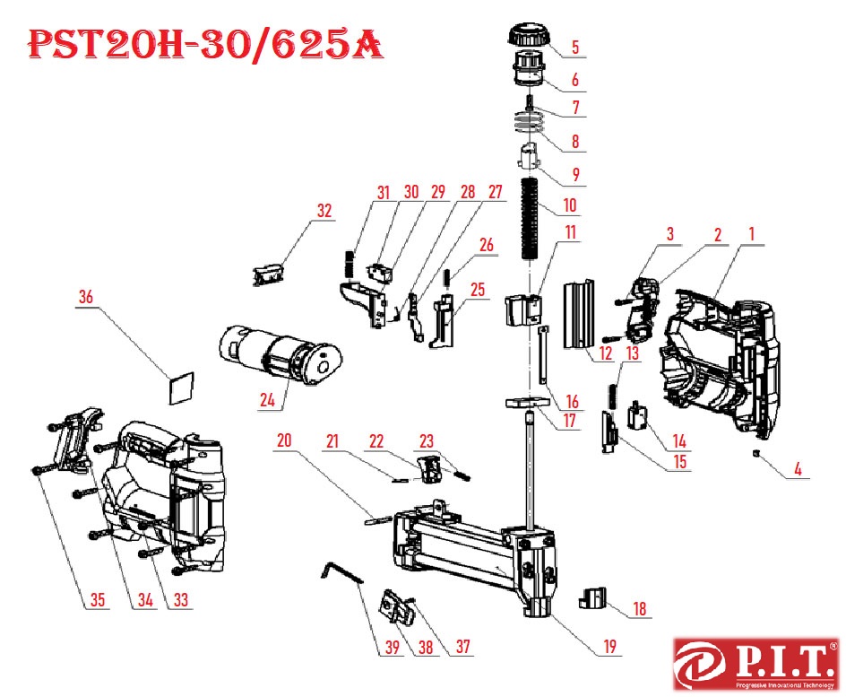 Степлер аккумуляторный PST20H-30/625A (20В)