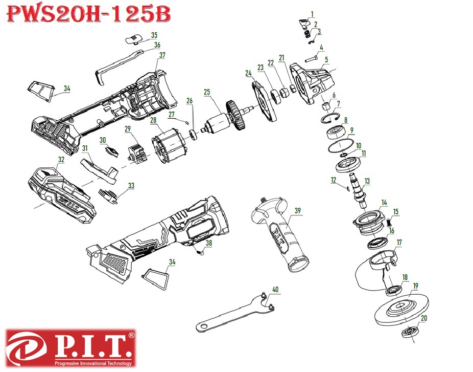 Акк угловая шлифмашина PWS20H-125B