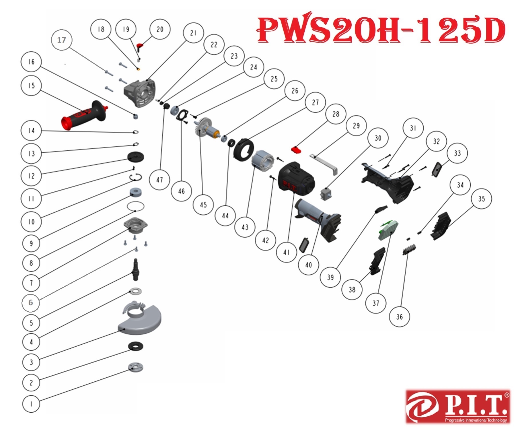 Акк. угловая шлифмашина PWS20H-125D