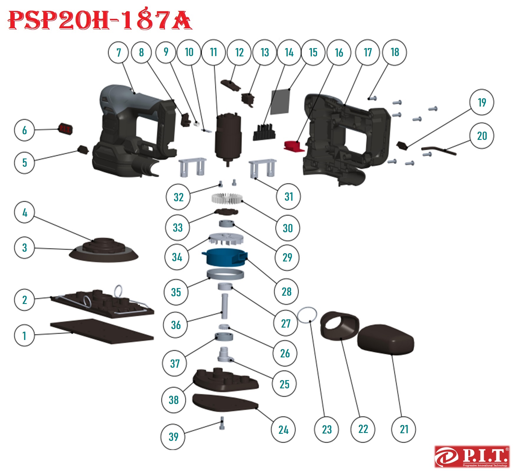 Мультишлифовальная машина аккумуляторная PSP20H-187A