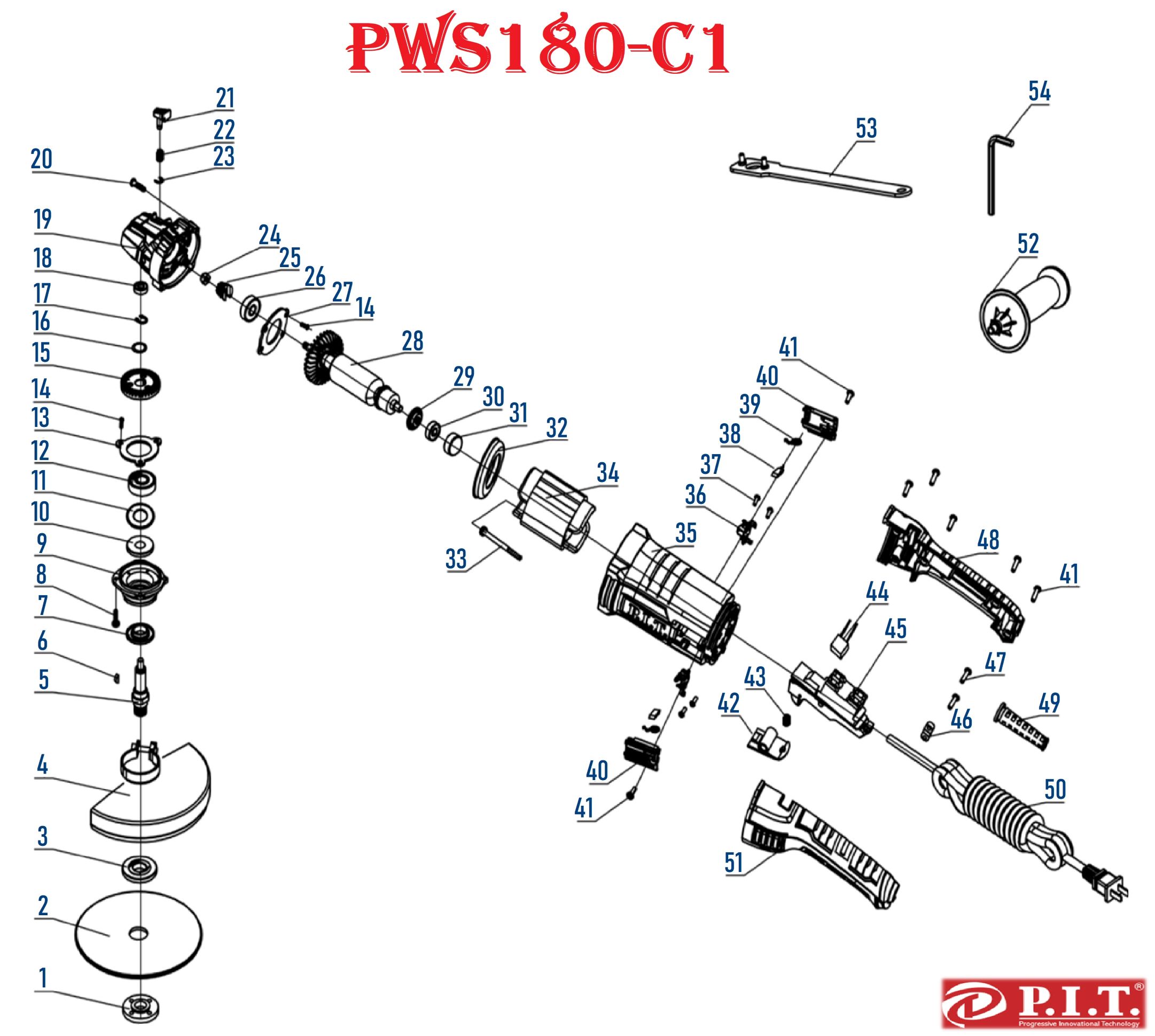 Шлифмашина угловая PWS180-C1