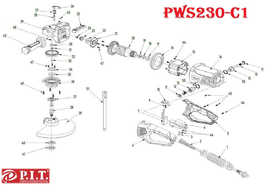 Шлифмашина угловая PWS230-C