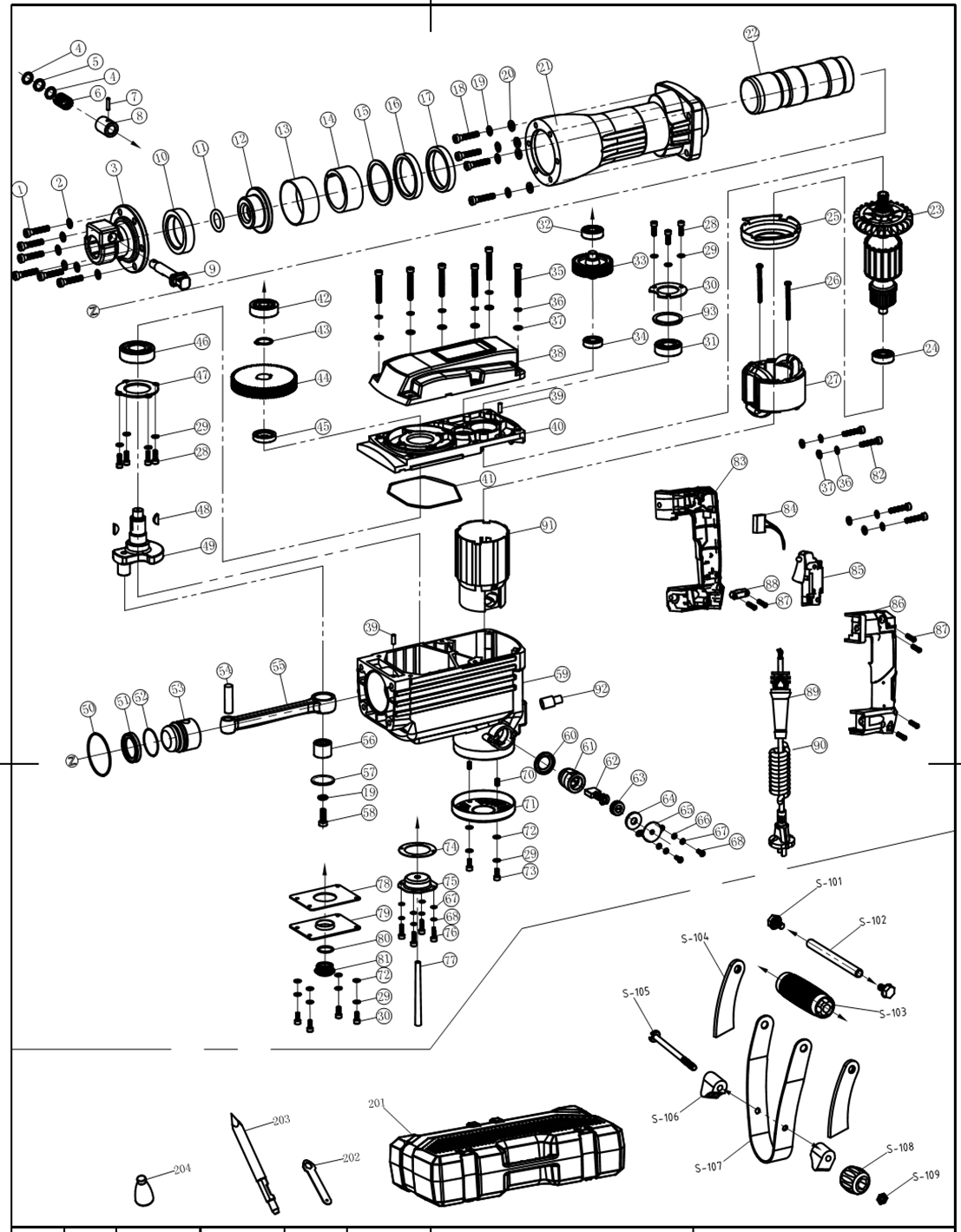 Запчасти для отбойного молотка Patriot DB 450 EAN8-20010539 (2015) (SKT)