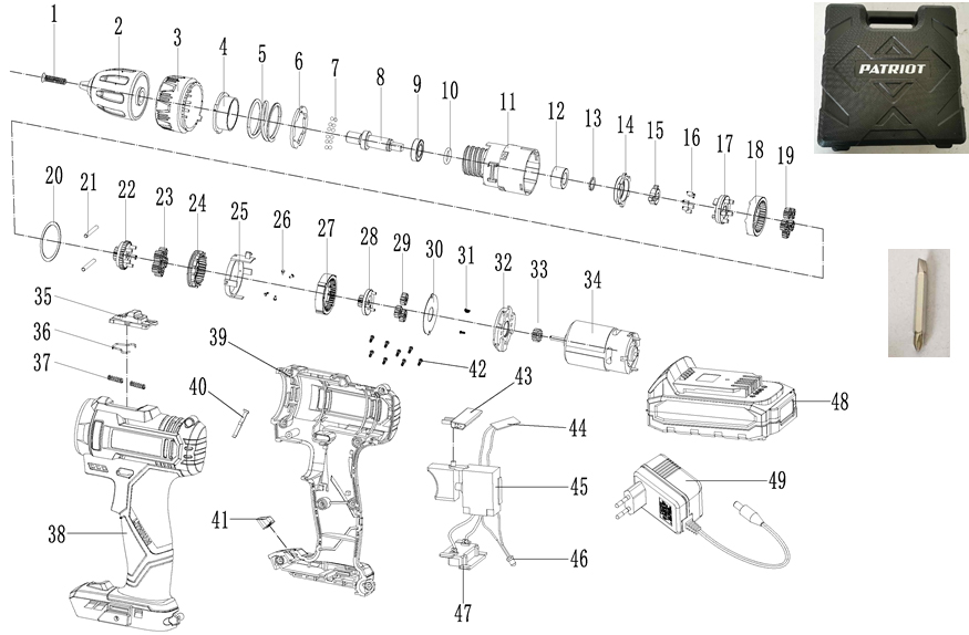 Запчасти для шуруповерта Patriot BR 189 UES EAN8-20131333 2021