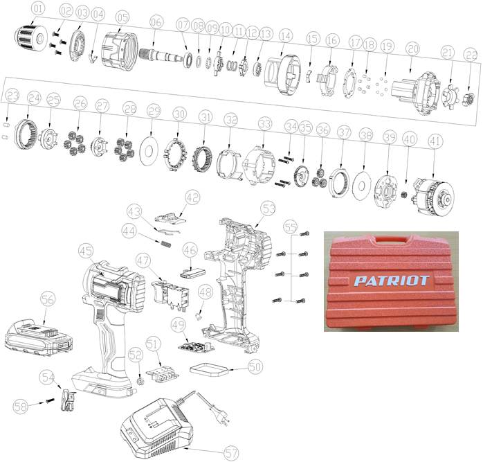 Запчасти для шуруповерта Patriot BR 210 UES-h BL