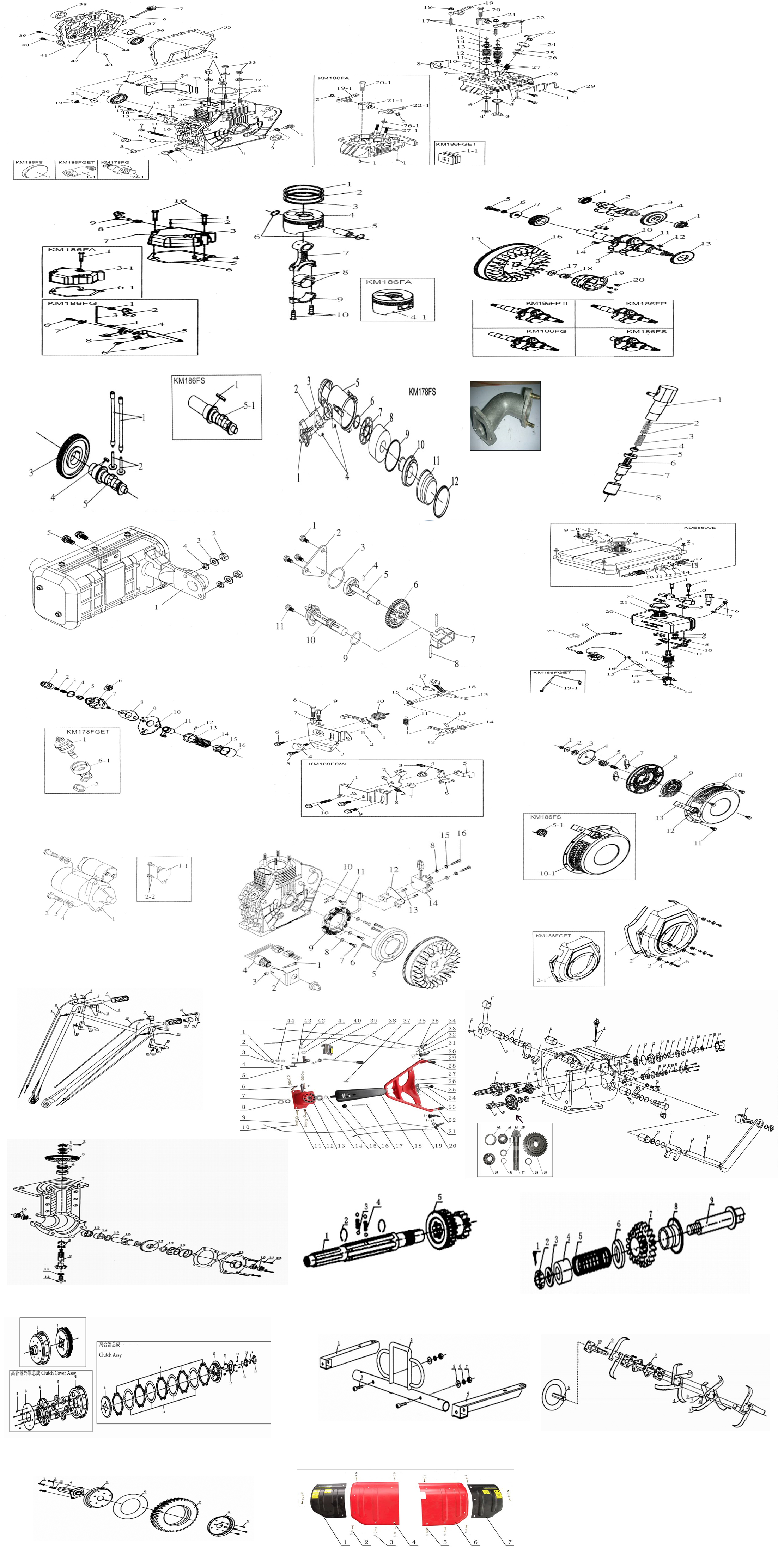 Запчасти для дизельного мотоблока Patriot DETROIT Т 9,0-1350 2FB DE