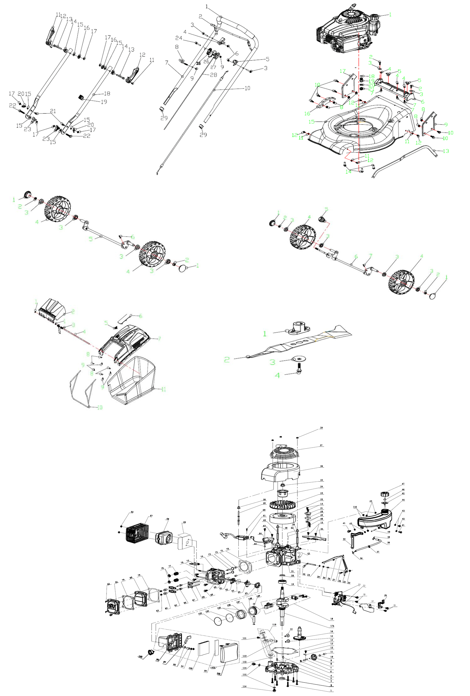 Запчасти для бензиновой газонокосилки Patriot PT 41 LM