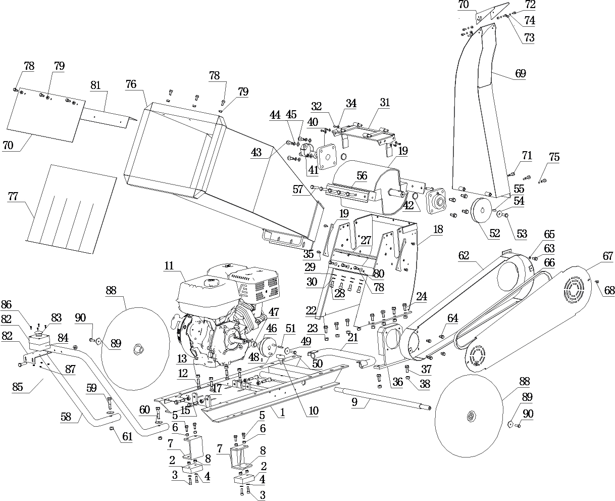 Запчасти для измельчителя Patriot PT SB 200 E (732107080) EAN8 20090890