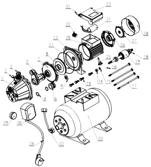 Запчасти для насосной станции Patriot PW 850-24 C Ean8-20084134 2019