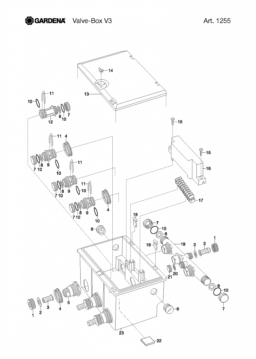  VALVE-BOX V3, Art. 1255-20,  Автоматика Gardena