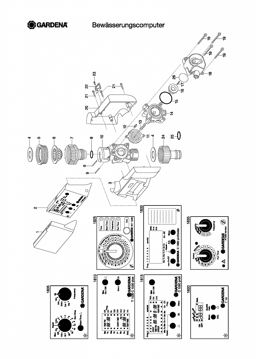  WATER COMPUTER C 1060 SOLAR, Art. 1833-20, until 2007  Автоматика Gardena