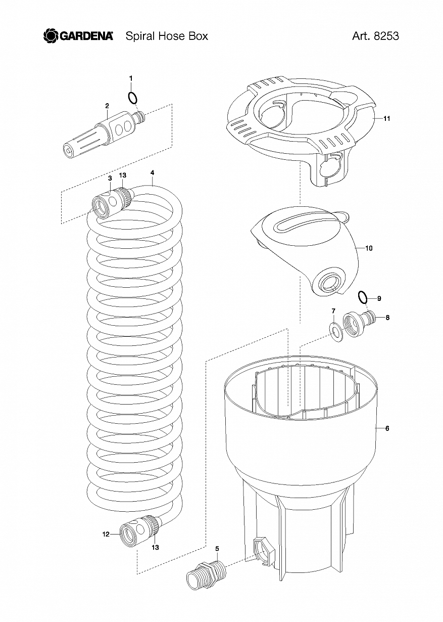 SPIRAL HOSE BOX, Art. 8253-20, until 2019  Автоматика Gardena