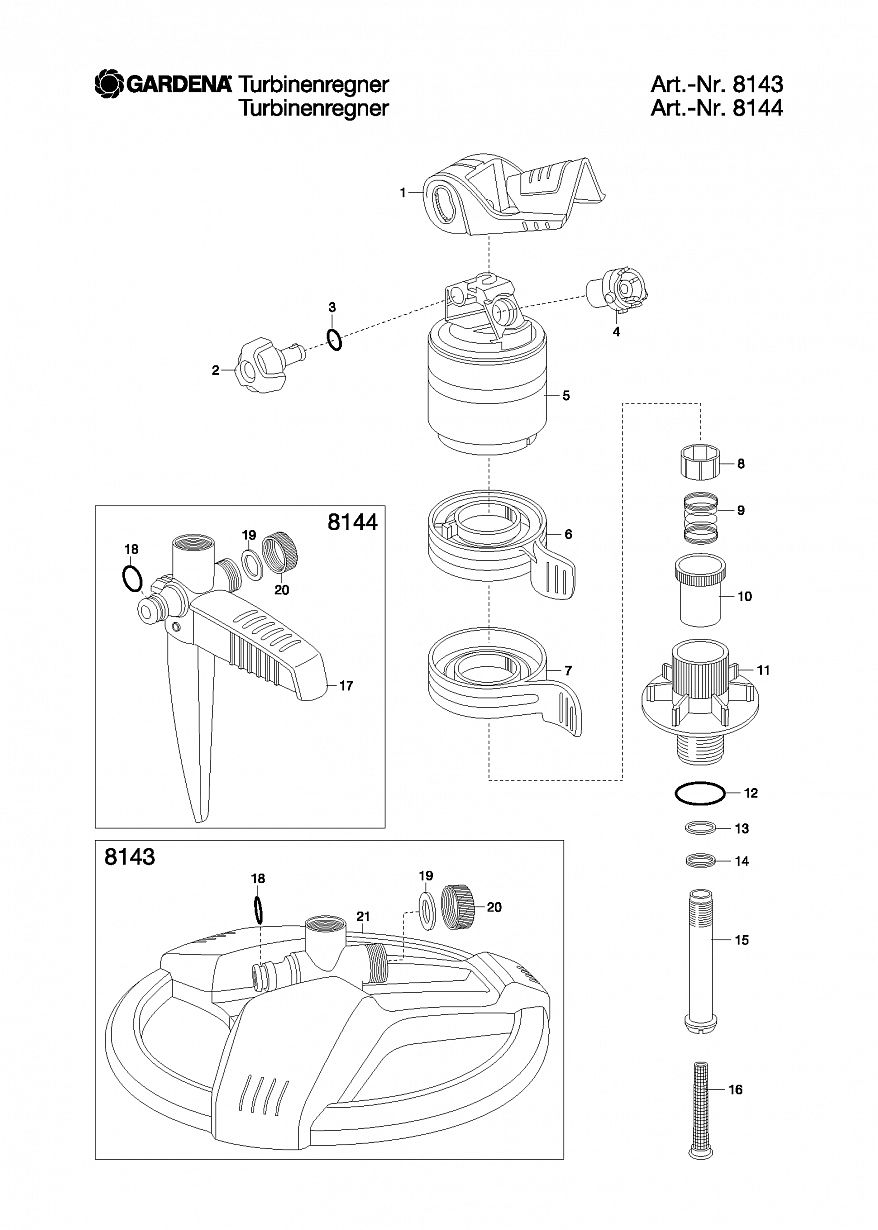 TURBO-DRIVE SPRINKLER, 8143,  Автоматика Gardena