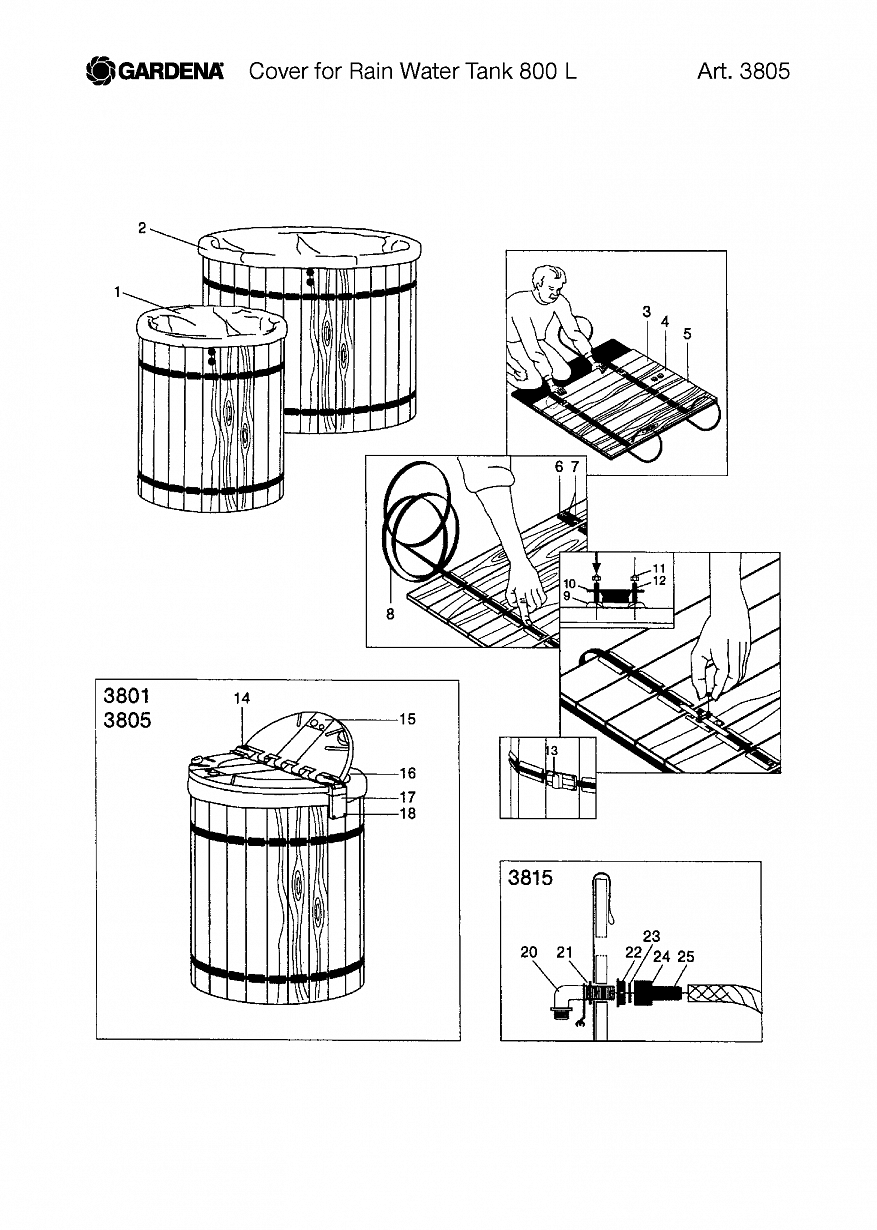  COVER FOR RAIN WATER TANK 800 L, Art. 3805-20,  Автоматика Gardena