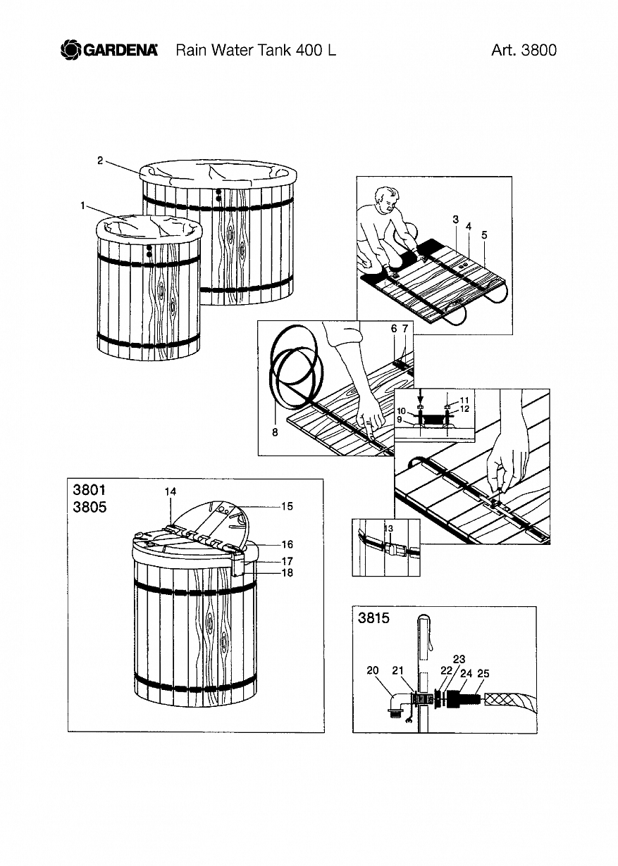  RAIN WATER TANK 400 L, Art. 3800-20,  Автоматика Gardena