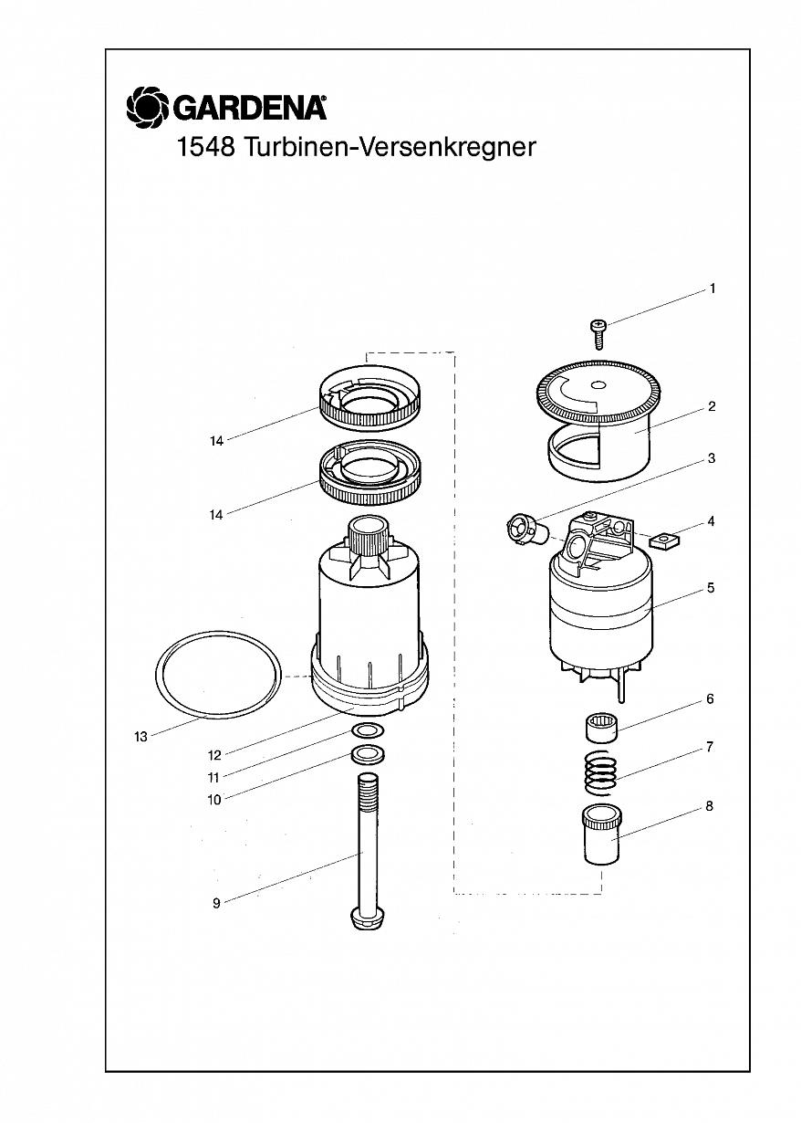  TURBO-DRIVEN POP-UP SPRINKLER 350, 1548, until 2001  Автоматика Gardena