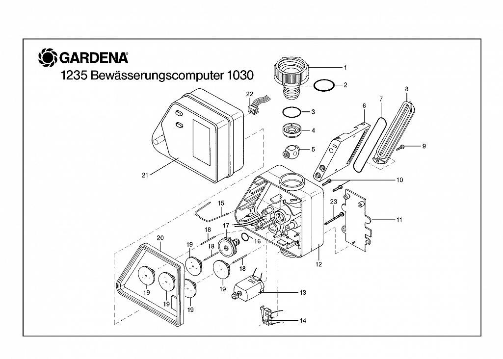 WATER COMPUTER 1030, 1235, until 1998  Автоматика Gardena