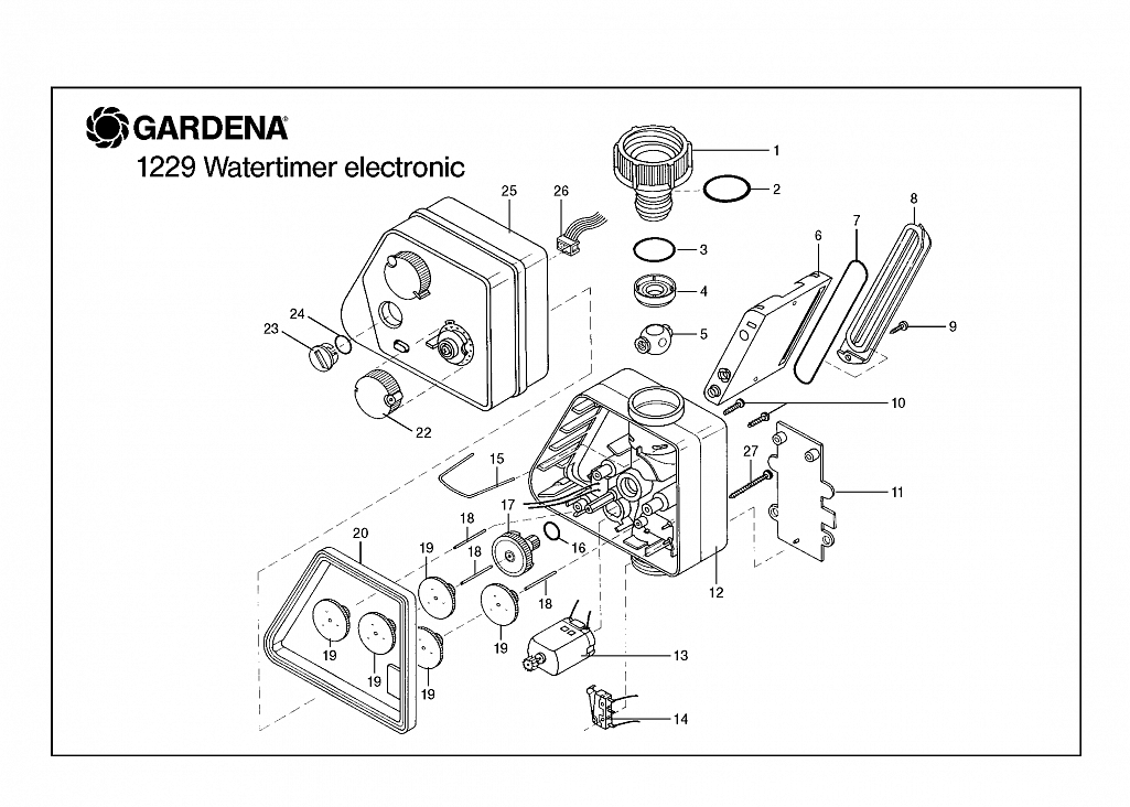 WATERTIMER ELECTRONIC, 1229, until 1998  Автоматика Gardena