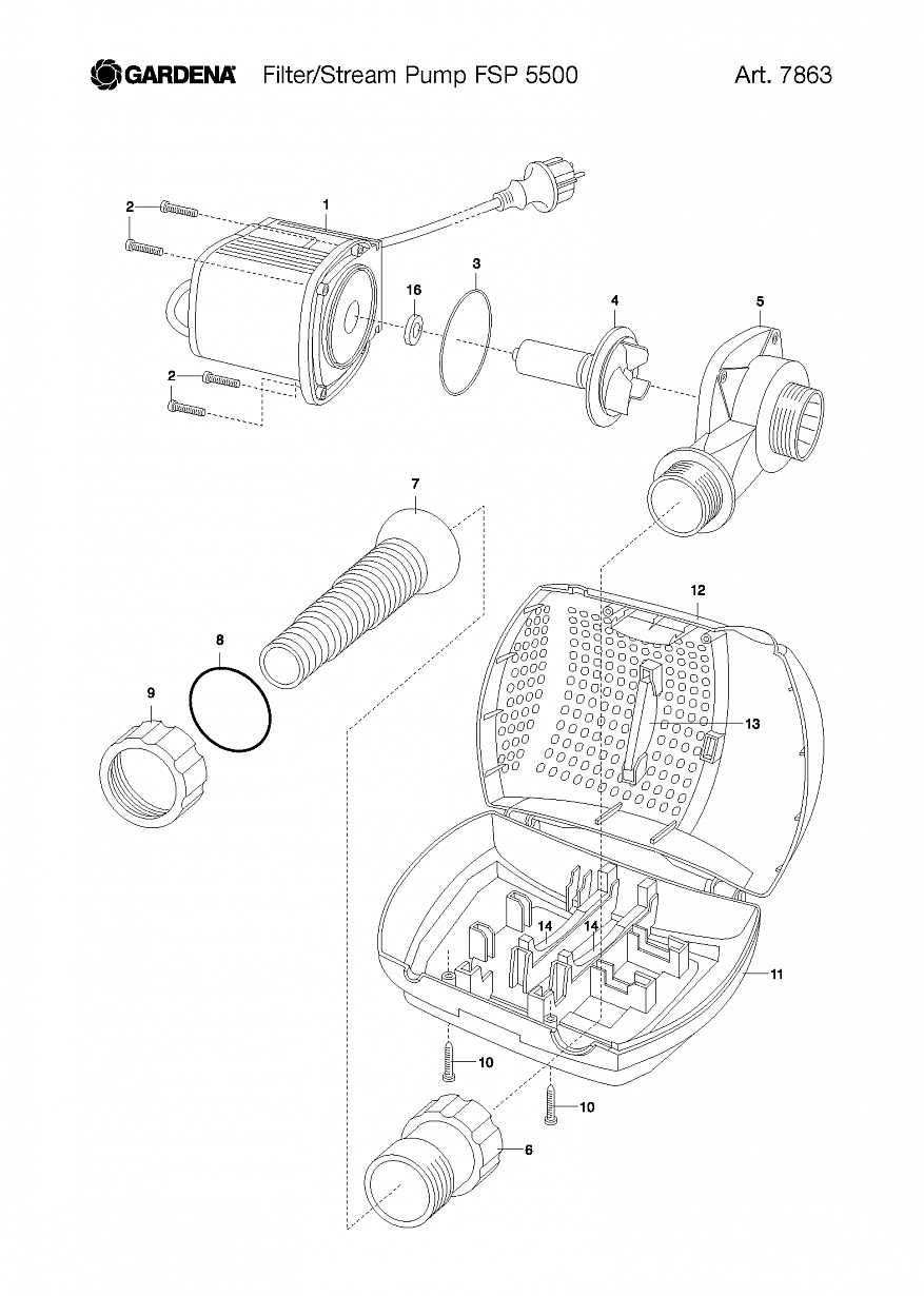 Автоматика Gardena FILTER STREAM PUMP FSP 5500 ECONOMIC, Art. 7863-20, until 2012 