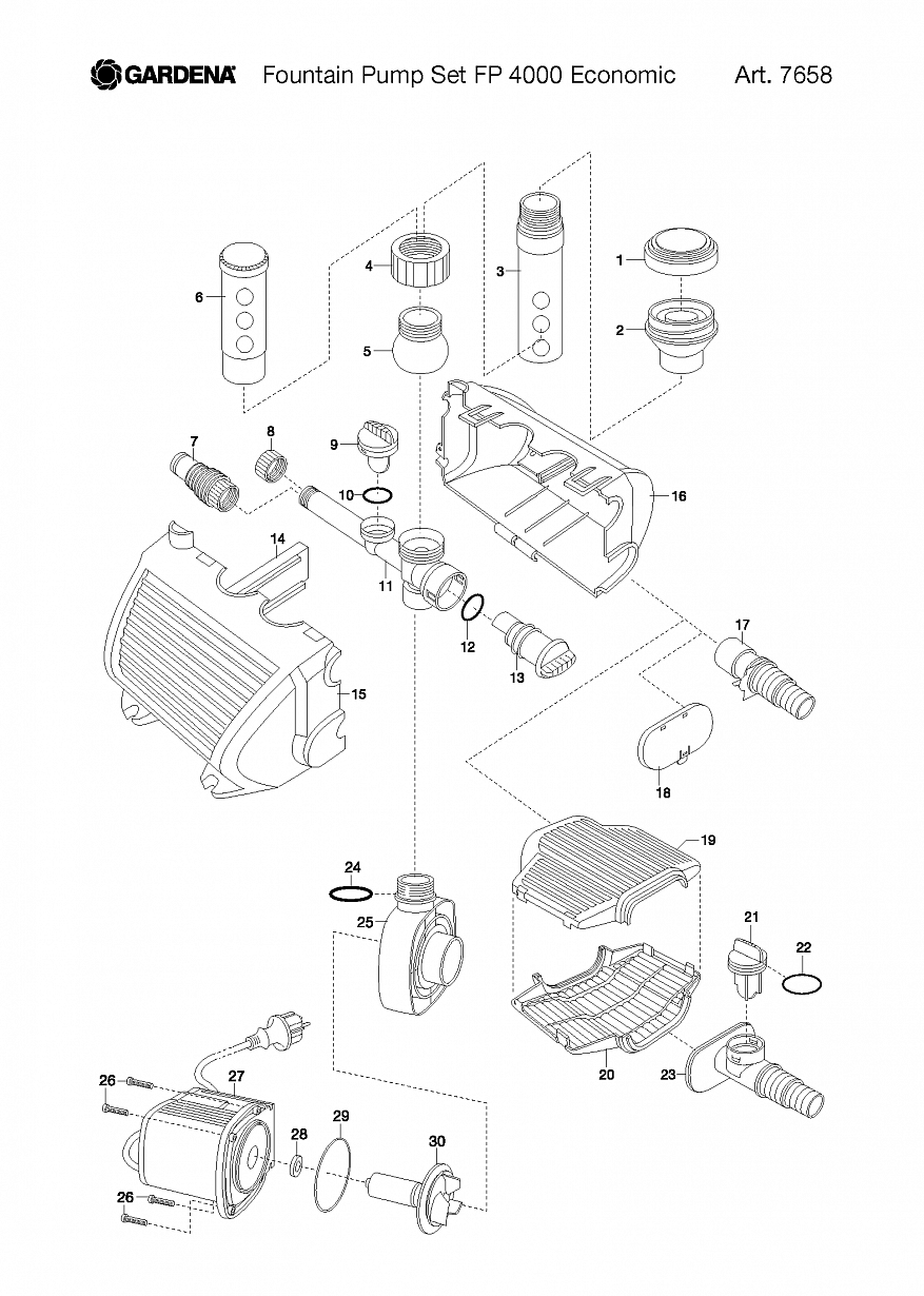 Автоматика Gardena FOUNTAIN PUMP SET FP 4000 ECONOMIC, Art. 7658-20, until 2012 