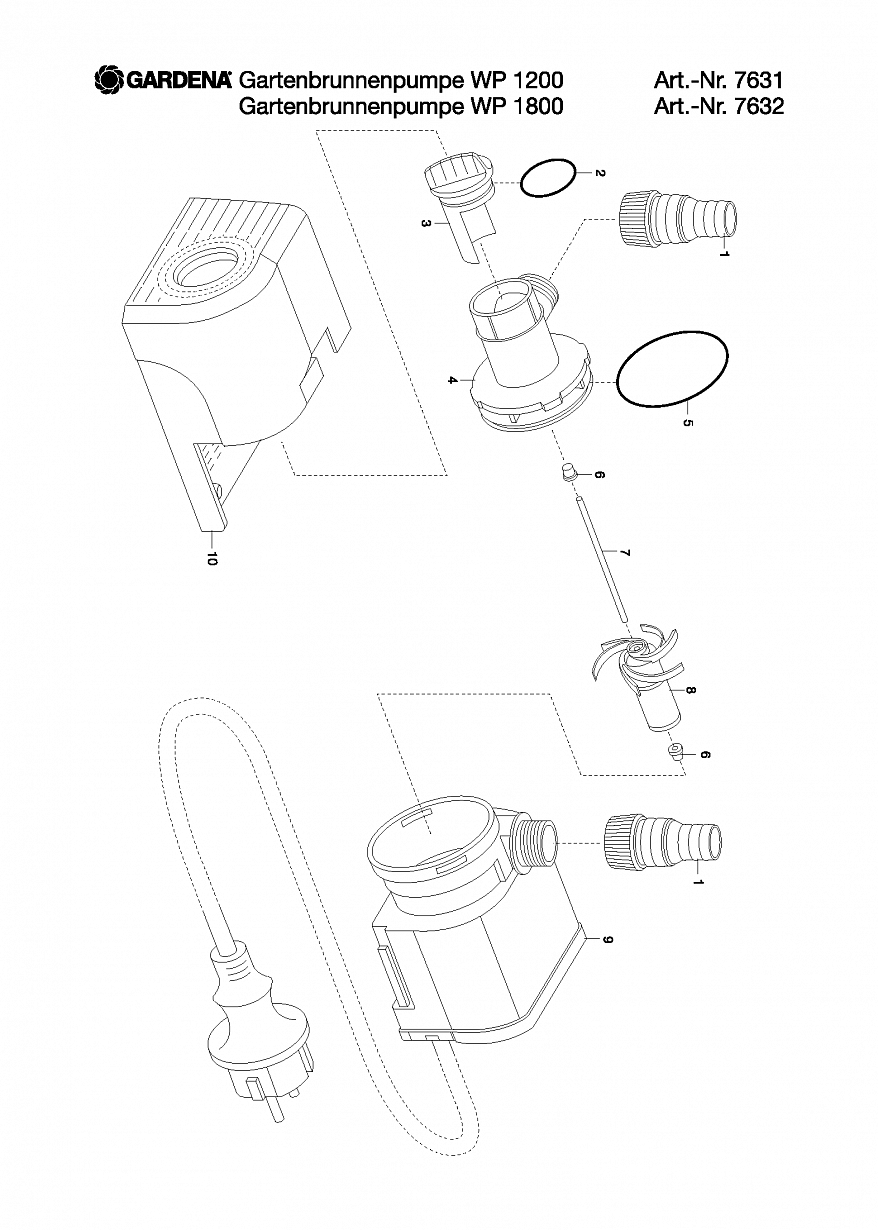 Автоматика Gardena GARDEN FOUNTAIN PUMP WP 1200, 7631, until 2012