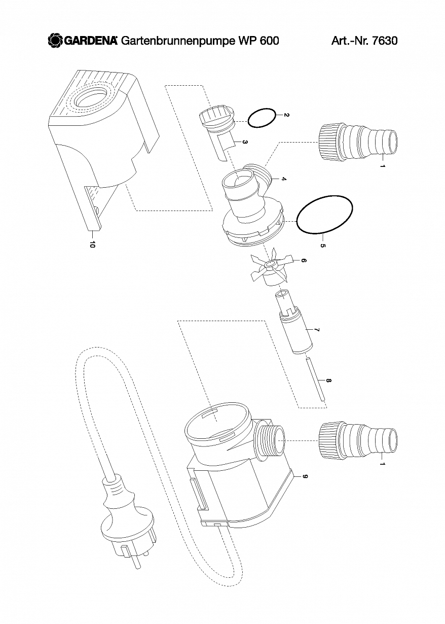 Автоматика Gardena GARDEN FOUNTAIN PUMP WP 600, 7630, until 2012 