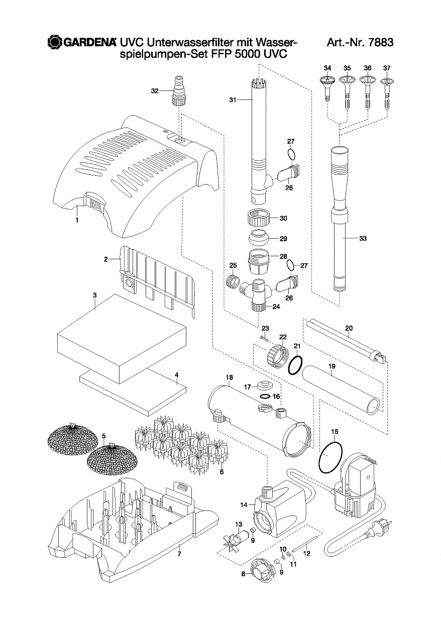 Автоматика Gardena UV UNDERWATER FILTER FFP 5000, 7883, until 2012 