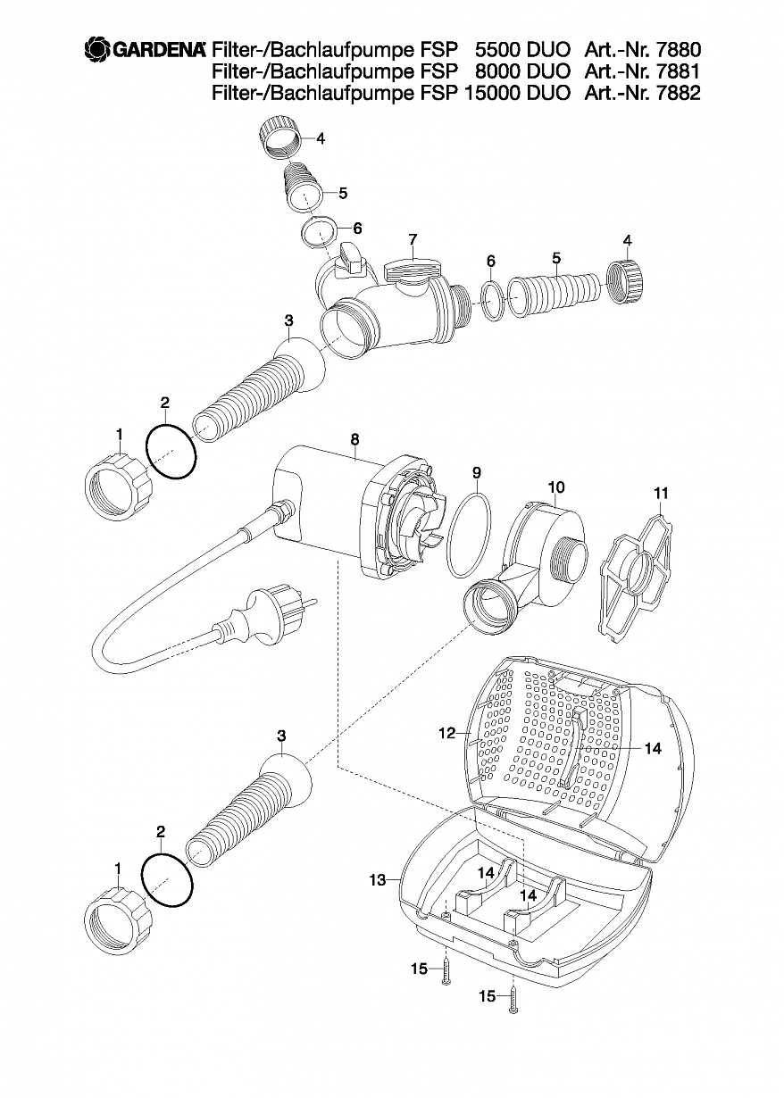 Автоматика Gardena FILTER STREAM PUMP FSP 15000 DUO, Art. 7882-20, 