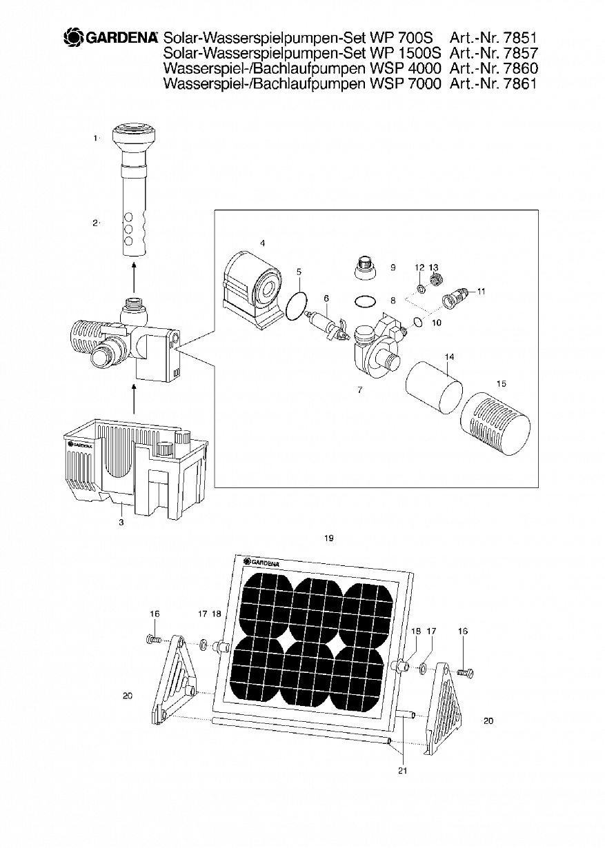 Автоматика Gardena  FOUNTAIN-STREAM PUMP WSP 4000, Art. 7860-20, 