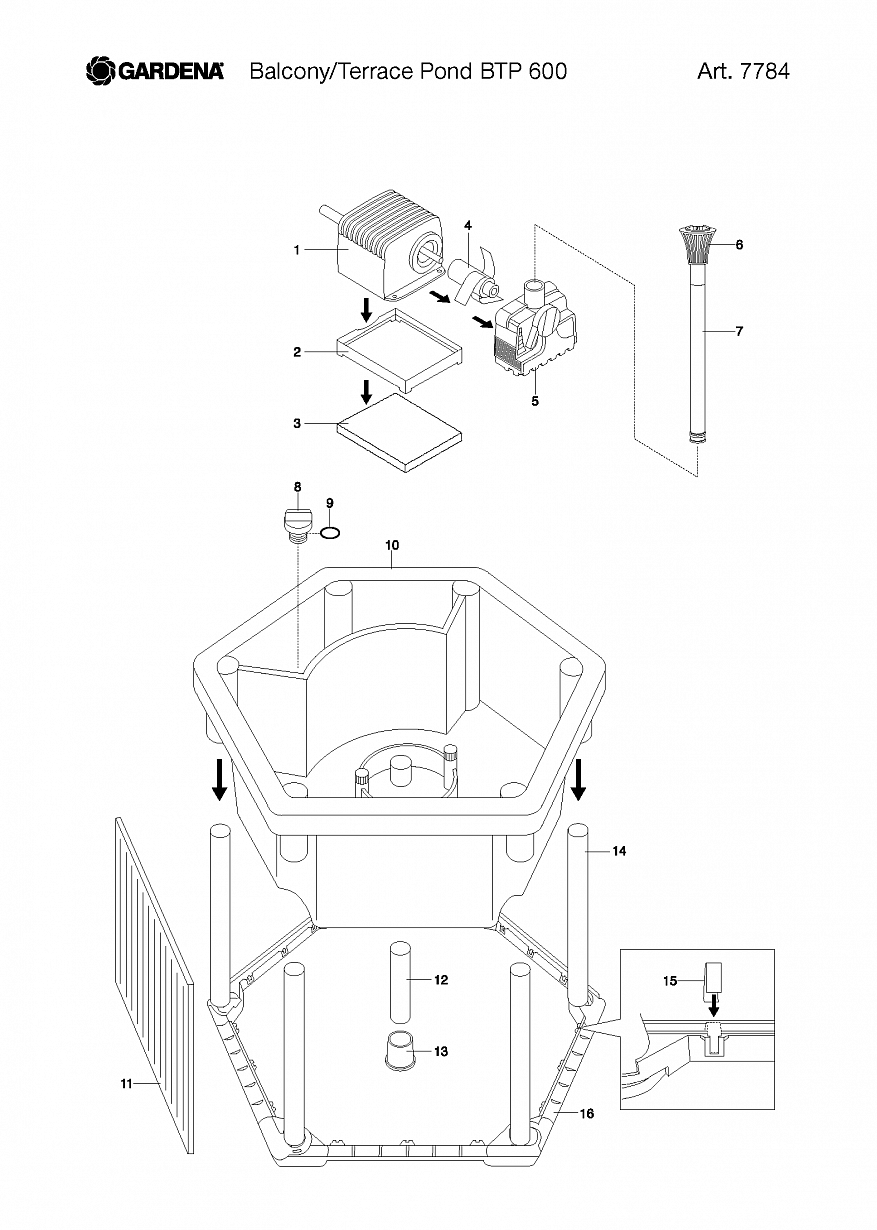 Автоматика Gardena  BALCONY/TERRACE POND BTP 600, Art. 7784-20, until 2008 