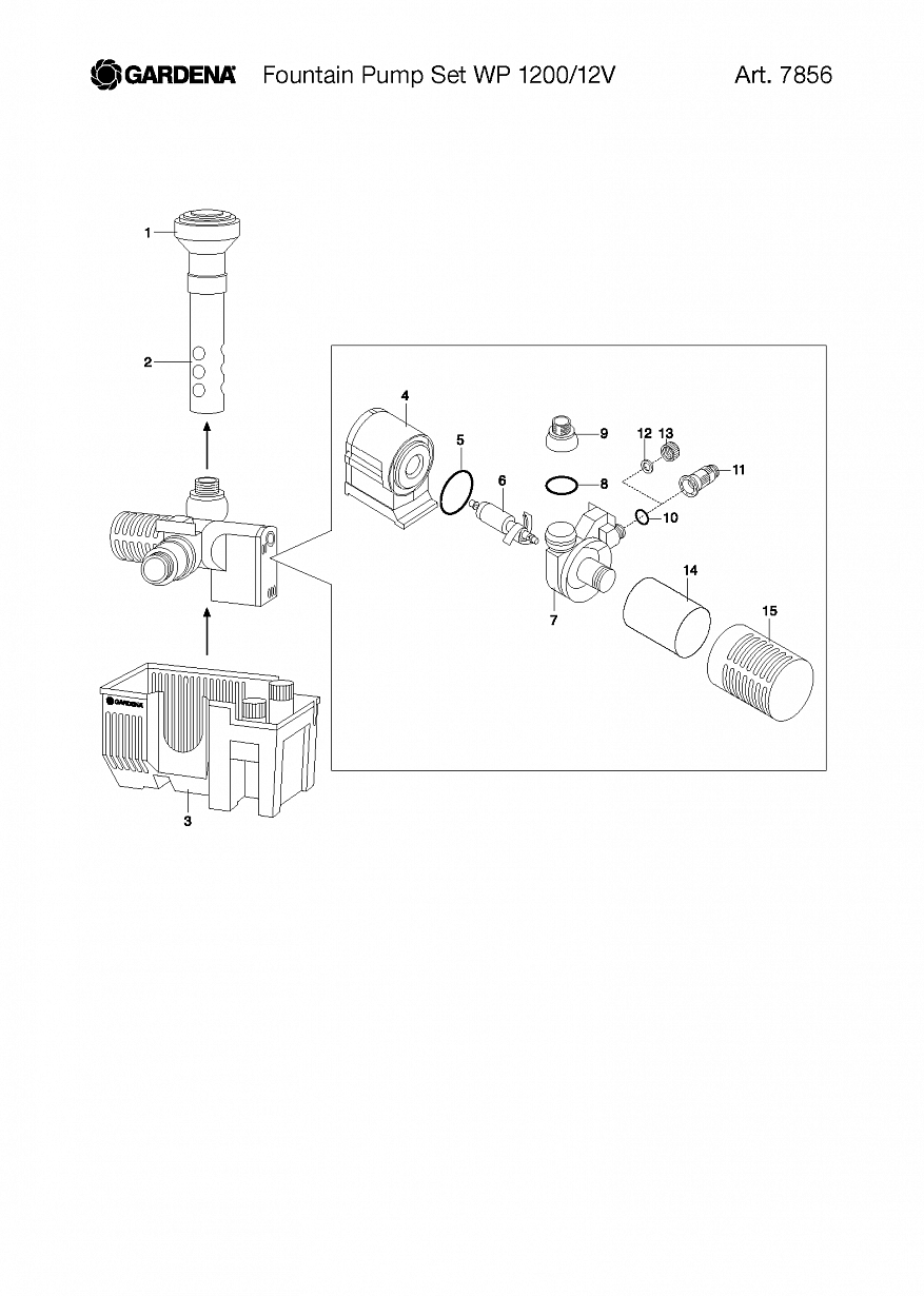 Автоматика Gardena FOUNTAIN PUMP SET WP 1200/12 V, Art. 7856-20, until 2003 