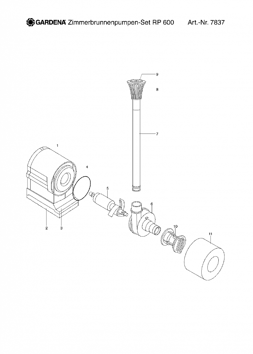 Автоматика Gardena INDOOR FOUNTAIN PUMP SET RP 600, 7837, until 2005 