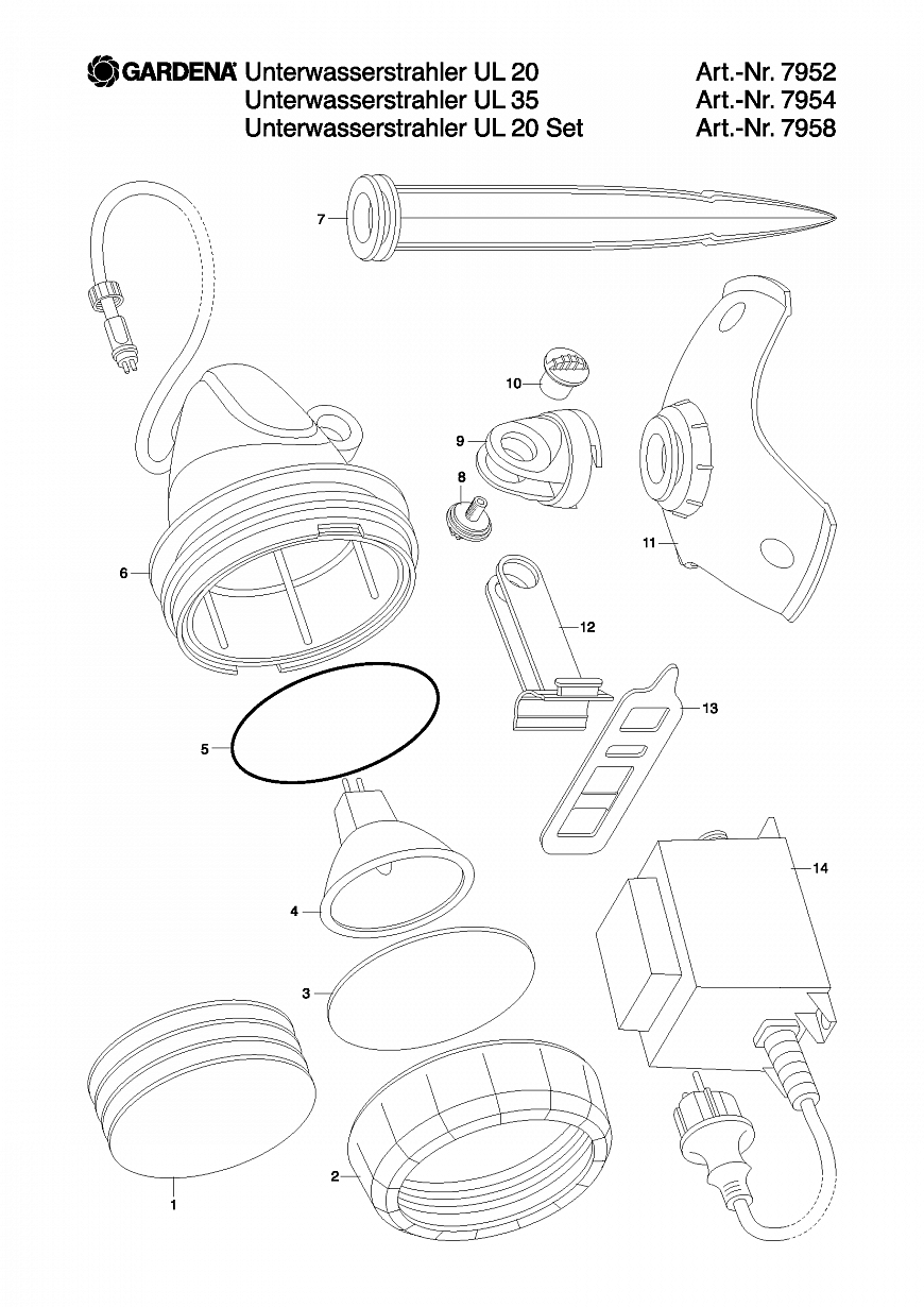 Автоматика Gardena UNDERWATER LIGHT UL 35, 7954, until 2009 